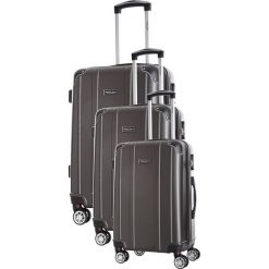 Zestaw walizek w kolorze antracytowym - 3 szt. Szare walizki Travel One, z materiału. W wyprzedaży za 539,95 zł.