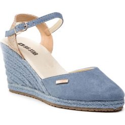 Espadryle BIG STAR - DD274193 Lt. Blue. Niebieskie espadryle damskie BIG STAR, bez wzorów, z tworzywa sztucznego, bez obcasa, na obcasie. Za 109,00 zł.