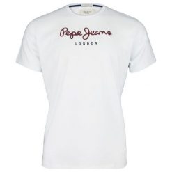 T-Shirt Pepe Jeans Eggo White. Białe t-shirty męskie Pepe Jeans, m, bez wzorów, z jeansu, klasyczne, z klasycznym kołnierzykiem. Za 89,00 zł.
