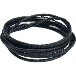 Wildcat Black Trio Braided Leather Bracelet Bransoletka skórzana czarny. Szare bransoletki damskie sznurkowe marki W.KRUK, ze stali. Za 99,90 zł.