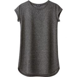 Gładka koszulka z okrągłym wycięciem szyi i krótkim rękawem. Szare bluzki damskie marki La Redoute Collections, s, z okrągłym kołnierzem, z długim rękawem. Za 52,88 zł.