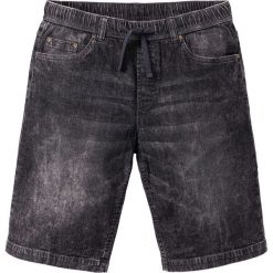 Bermudy z gumką w talii Slim Fit bonprix szary denim "used". Szare spodenki i szorty męskie bonprix, m, bez wzorów, z denimu. Za 99,99 zł.