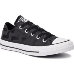 Trampki CONVERSE - Ctas Ox 565437C Black/White/Black. Czarne półbuty damskie Converse, bez wzorów, z gumy, bez obcasa, na płaskiej podeszwie, bez zapięcia. W wyprzedaży za 219,00 zł.