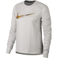 Bluza do biegania damska NIKE MILER METALLIC LONG SLEEVE / AH7957-010 - biały. Bluzy damskie Nike. Za 159,00 zł.