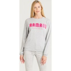 BLUZA Armani Exchange. Szare bluzy damskie Armani Exchange, s, z haftami, z dzianiny, bez rękawów, bez kaptura. Za 251,40 zł.