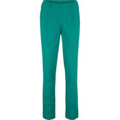 Spodnie ze stretchem, bez zamka w talii STRAIGHT FIT bonprix dymny szmaragdowy. Spodnie damskie bonprix. Za 74,99 zł.