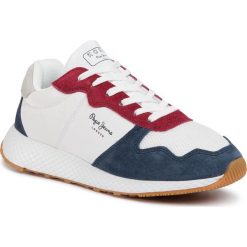 Sneakersy PEPE JEANS - Koko Esse PLS30999 White 800. Białe półbuty damskie Pepe Jeans, na co dzień, bez wzorów, z jeansu, bez obcasa, na płaskiej podeszwie, bez zapięcia. Za 369,00 zł.