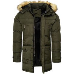 Kurtka męska parka z kapturem khaki Recea. Brązowe parki męskie Recea, na zimę, xl, bez wzorów, z kapturem. W wyprzedaży za 149,99 zł.