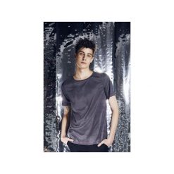 T-shirty męskie: T-shirt z zamszowej dzianiny – szary