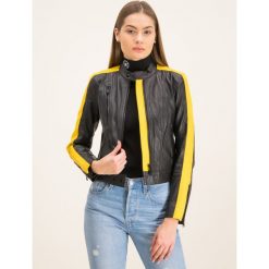 Kurtka skórzana MICHAEL Michael Kors Color-Block Moto MH92J458RK. Czarne kurtki damskie MICHAEL Michael Kors, xs, bez wzorów, bez kaptura. W wyprzedaży za 1259,00 zł.