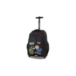 Plecak szkolny na kółkach CoolPack Junior 24 L, Badges Black. Czarne plecaki męskie CoolPack, bez wzorów, z tkaniny, biznesowe. Za 209,25 zł.