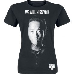 The Walking Dead Glenn - We will miss you Koszulka damska czarny. Czarne t-shirty damskie marki The Walking Dead, xl, z nadrukiem, z okrągłym kołnierzem. Za 24,90 zł.