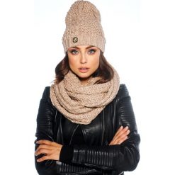 Komplet klasyczna czapka i komin LC111 kamel. Kominy damskie Lemoniade. Za 99,90 zł.