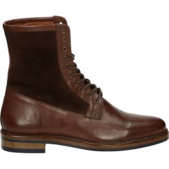 Botki męskie - MUS105 P-S BR. Brązowe bez kategorii marki Venezia, ze skóry. Za 329,00 zł.
