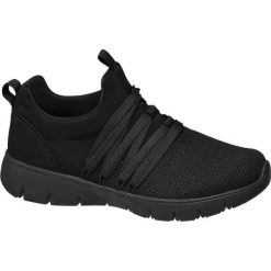Sneakersy damskie Graceland czarne. Czarne sneakersy damskie marki Graceland, z materiału. Za 99,90 zł.