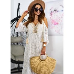 Sukienka Vivienne Boho ONESIZE. Czarne sukienki damskie LIGARI, s, w paski, z bawełny, eleganckie, bez kołnierzyka, bez rękawów. Za 149,00 zł.