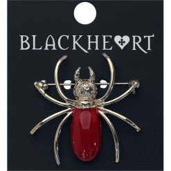 Broszki damskie: Blackheart Spider Broszka czerwony/złoty