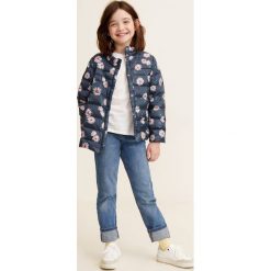 Mango Kids - Kurtka puchowa dziecięca 110-164 cm. Niebieskie kurtki dziewczęce Mango Kids, bez wzorów, z poliesteru, krótkie, bez kaptura. W wyprzedaży za 89,90 zł.