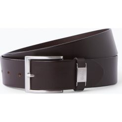 HUGO - Męski pasek skórzany, brązowy. Brązowe paski męskie marki HUGO, w paski, eleganckie. Za 229,95 zł.