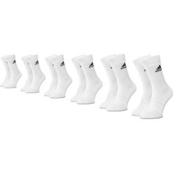 Zestaw 6 par wysokich skarpet unisex adidas - Cush Crw 6Pp DZ9353 White/White/White/Wz. Białe skarpetki damskie Adidas, bez wzorów, z elastanu. Za 79,00 zł.