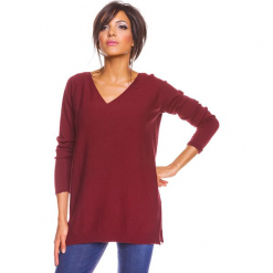 Sweter "Salsa" w kolorze bordowym. Czerwone swetry klasyczne damskie marki So Cachemire, s, z kaszmiru. W wyprzedaży za 173,95 zł.