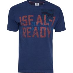 T-shirt AERONAUTICA MILITARE. Niebieskie t-shirty męskie Aeronautica Militare, z nadrukiem, z bawełny, militarne, z okrągłym kołnierzem. W wyprzedaży za 145,00 zł.