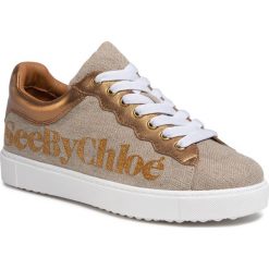 Sneakersy SEE BY CHLOÉ - SB34151A Fabric Oasi 030/Nappa Vintage 087/Logo. Brązowe półbuty damskie See by Chloé, bez wzorów, ze skóry ekologicznej, vintage, bez obcasa, bez zapięcia. W wyprzedaży za 769,00 zł.
