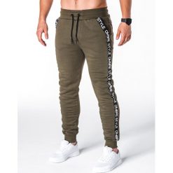 Spodnie dresowe męskie: SPODNIE MĘSKIE DRESOWE P653 – KHAKI