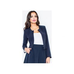 Żakiet324 Granat. Niebieskie marynarki damskie FIGL, xl, bez wzorów. Za 129,00 zł.
