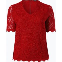 Samoon - T-shirt damski, czerwony. Czerwone t-shirty damskie SAMOON, w koronkowe wzory, z koronki, bez kołnierzyka. Za 329,95 zł.