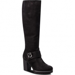 Kozaki CAPRICE - 9-25612-21 Black Nubuc 008. Czarne buty zimowe damskie Caprice, z materiału, na obcasie. Za 479,90 zł.