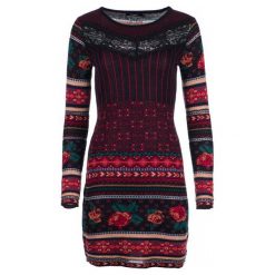 Desigual Sukienka Damska Naila L Burgund. Czerwone sukienki z falbanami Desigual, l. Za 599,00 zł.