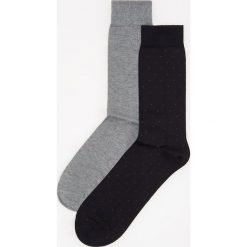 Skarpety 2 pack z merceryzowanej bawełny - Szary. Szare skarpetki męskie Reserved, bez wzorów, z bawełny. Za 29,99 zł.