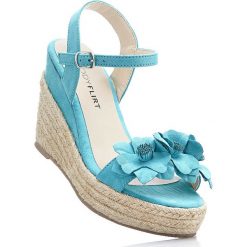 Espadryle na koturnie bonprix turkusowy. Niebieskie buty ślubne damskie marki bonprix, na platformie. Za 49,99 zł.