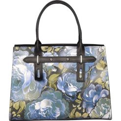 Torebki klasyczne damskie: Skórzana torebka w kolorze niebieskim – 30 x 22 x 13 cm