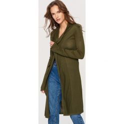 Swetry damskie: Długi kardigan – Khaki