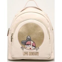 Love Moschino - Plecak. Białe plecaki damskie Love Moschino, w paski, ze skóry ekologicznej. Za 959,90 zł.