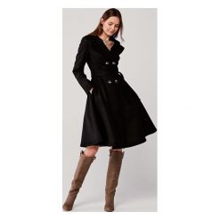 Płaszcz wełniany Achillea czarny 36 czarny. Czarne płaszcze damskie na zimę, m, z jedwabiu, eleganckie. Za 1597,00 zł.