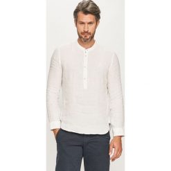 Marc O'Polo - Koszula. Niebieskie koszule męskie Marc O'Polo, s, bez wzorów, ze lnu, casualowe, polo, z długim rękawem. W wyprzedaży za 229,90 zł.