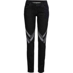 Dżinsy SKINNY bonprix czarny denim. Czarne jeansy damskie bonprix, z jeansu. Za 129,99 zł.