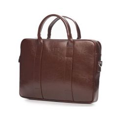 Torba Solier Skórzana męska torba na laptopa Brązowa Solier William. Pomarańczowe torby męskie skórzane Solier, bez wzorów. Za 577,36 zł.