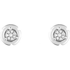 Złote kolczyki-wkrętki z diamentami. Szare kolczyki damskie Diamond & Co, z diamentem, złote. W wyprzedaży za 483,95 zł.