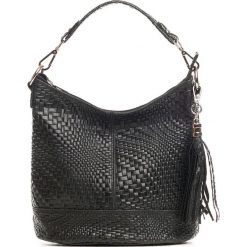 Shopper bag damskie: Skórzana torebka w kolorze czarnym – 27 x 18 x 32 cm