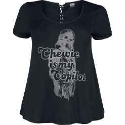 Star Wars Solo: A Star Wars Story - Chewie Is My Copilot Koszulka damska czarny. Czarne bluzki asymetryczne Star Wars, l, z motywem z bajki, retro, z dekoltem na plecach. Za 99,90 zł.