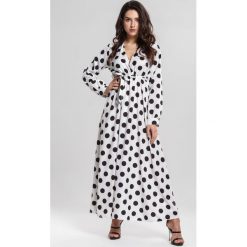 Biała Sukienka Overheat. Białe sukienki damskie other, s, w paski, eleganckie, bez kołnierzyka, bez rękawów, maxi. Za 119,99 zł.