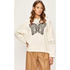 Twinset - Bluza. Białe bluzy damskie Twinset, s, z aplikacjami, z bawełny, bez rękawów, z kapturem. W wyprzedaży za 379,90 zł.