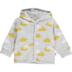 Bluza w kolorze szaro-żółtym. Szare bluzy niemowlęce lamino, z nadrukiem, z materiału, bez rękawów, bez kaptura. W wyprzedaży za 30,95 zł.
