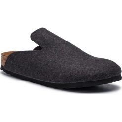 Kapcie BIRKENSTOCK - Davos 1011221 Anthracite. Szare klapki męskie Birkenstock, bez wzorów, ze skóry. Za 259,00 zł.