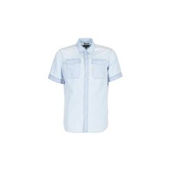 Koszule z krótkim rękawem G-Star Raw LANDOH SHIRT. Niebieskie koszule męskie marki G-Star RAW, s, bez wzorów, retro, bez kołnierzyka, z krótkim rękawem. Za 351,20 zł.