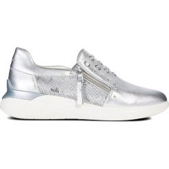 Geox - Buty. Szare buty sportowe damskie Geox, bez wzorów, ze skóry, sportowe. W wyprzedaży za 399,90 zł.